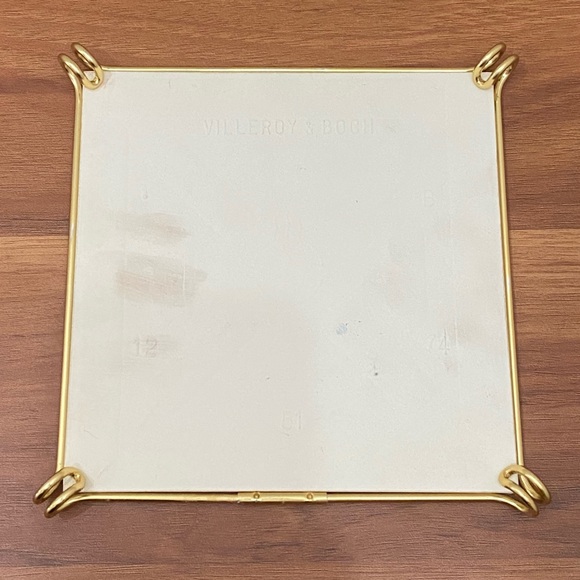 Vintage VILLEROY & BOCH Fragonard Victorian Courting Scene Couple Tile Trivet - Picture 10 of 12